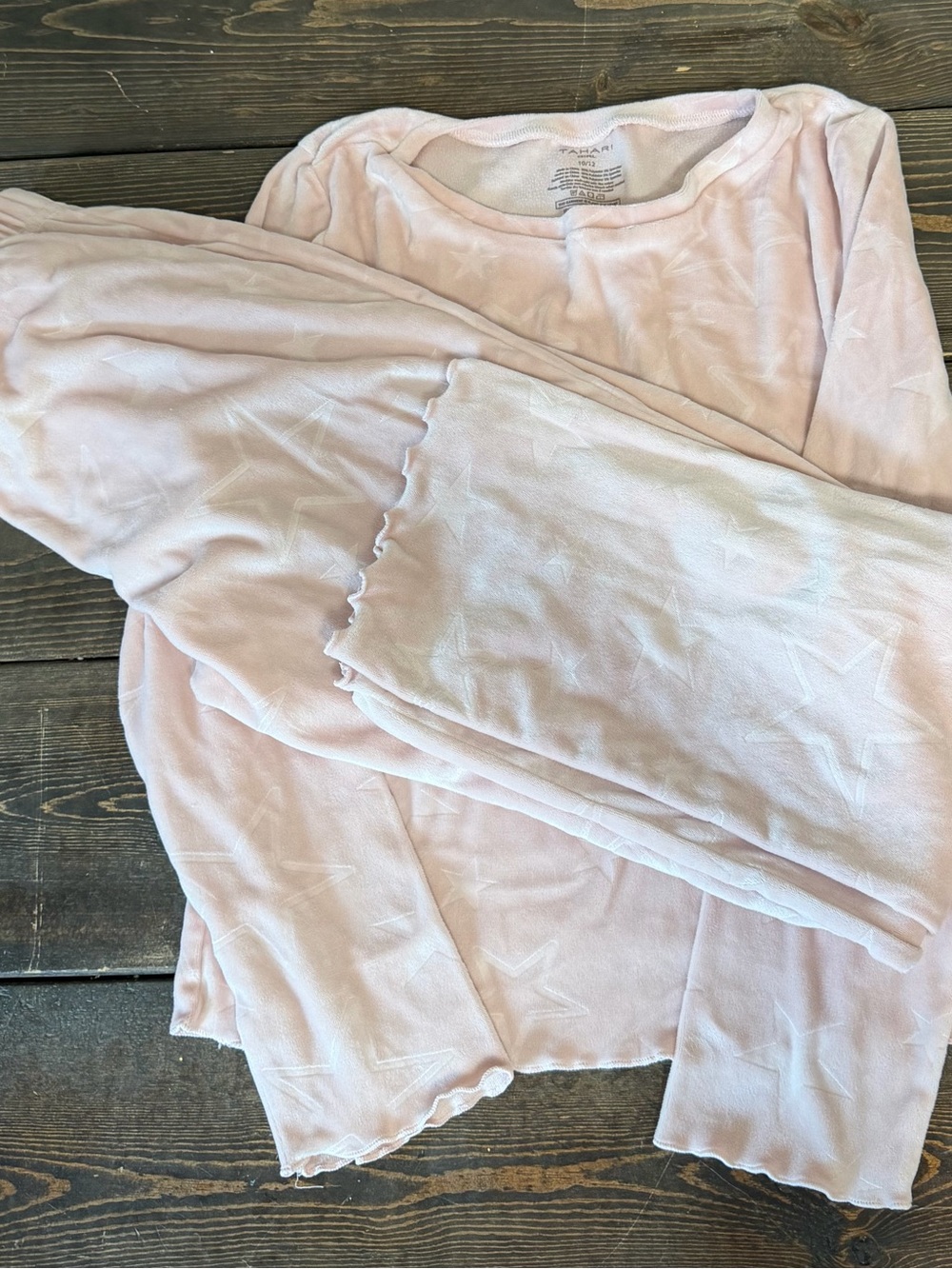 Tahari Light Pink Star Print Kids Pajama Set